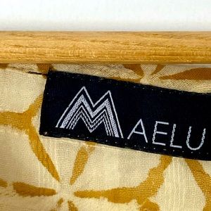 Hand block-printed gauzy tunic. Beach coverup